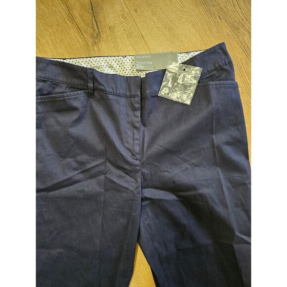 NWT Talbots Perfect Crop Slim Leg Midrise Pants Navy Preppy Nautical 6P - Picture 4 of 5